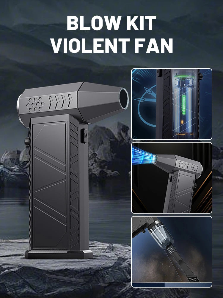 Turbo Jet Blower 300,000RPM | Powerful Brushless Air Duster & Vacuum for PC, Car, Home & Outdoor Cleaning