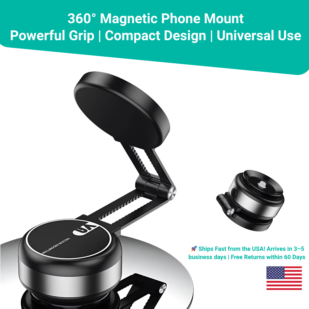 360 Magnetic Suction Phone Holder β Universal Car & Desk Mount