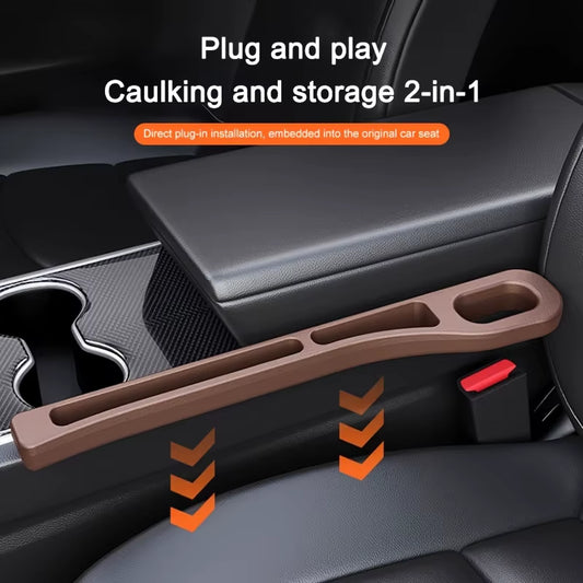 Universal Car Seat Gap Filler and Organizer - Leak Proof Side Seam Plug Strip for Interior Decoration (1 Pair)